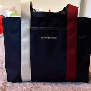 Tommy Hilfiger Dark Blue Laptop Bag with Bold Straps